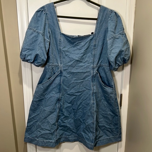 NWT New York & Company Short Sleeve Denim Mini Dress Size XXLarge - Picture 3 of 7